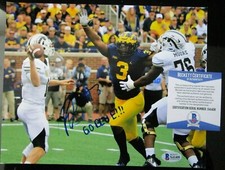 RASHAN GARY SIGNED MICHIGAN WOLVERINES 8x10 PHOTO BECKETT BAS COA X41408
