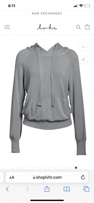 LVHR Sabina Hoodie pullover slate gray size small