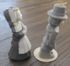 Gurley Pilgrim Girl and Boy 5" Pair Candles Unburned Vintage Thanksgiving — photo 4