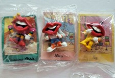 Vtg Tang Trio Lips Mouth Lot of 3 Toy 2 Figurines, Hap, Annie Tag 1989 NEW 182