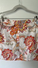 Tommy Hilfiger Size 4 Straight Skirt Paisley Pattern Pockets 100 Cotton
