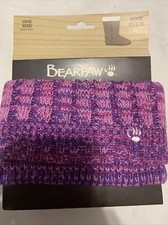 Bearpaw Knit Boot Cuffs One Size 100 Acrylic Pink/Purple NWT