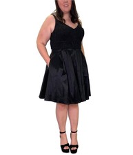 Emerald Sundae Womens Lace Top Fit & Flare Dress