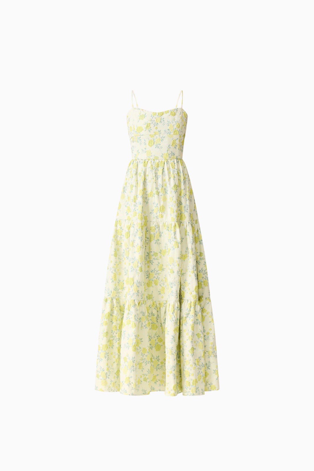 Elliatt Posey Jacquard Gown in Green Floral , NWT Small S