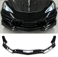 Front Lip Spoiler Gloss Black for 2020-2024 Chevy Corvette C8 Front Lip Black