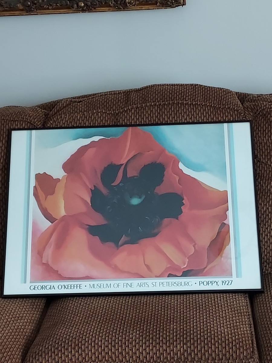 vintage 80s ia Okeeffe オリジナルポスター Vintage GEORGIA O'KEEFFE poster and lithography professionaly