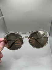 Miu Miu SMU 50S ZVN Cat Eye Sunglasses Gold Metal Grey Lenses | Some Wear