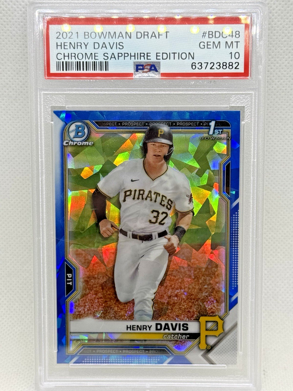 Henry Davis 2021 Bowman Draft Sapphire Chrome 1st BDC-48 Pirates PSA 10 Gem Mint