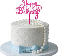 Happy Birthday Cake Topper,Acrylic Boy or Girl Cake Sign Decorations,Birthday Ca