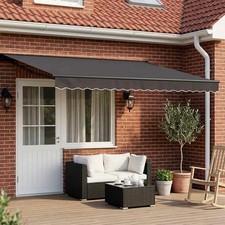 WALPLUS garden canopy 4x3.5m anthracite manual retractable patio UV