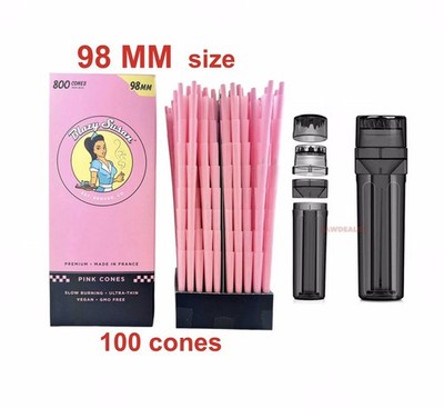 blazy susan pre rolled cone PINK 98mm size pick count +portable 3in1 grinder