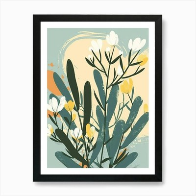 Cypress Tree Flat Illustration 6 Ar Framed Wall Art Poster Canvas Print Picture