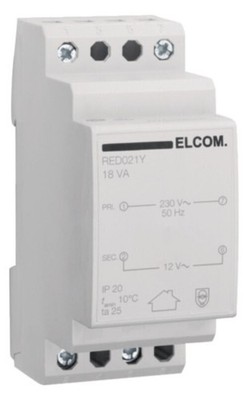 Elcom RED021Y Sicherheitstrafo 230V/12V 18VA 2TE