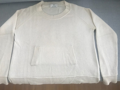 Allude Kaschmirpullover Damen Gr. L wollweiß, toller Schnitt