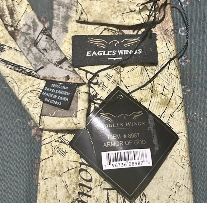 NUEVO EAGLES WINGS TODA SEDA ESCUDO DE FE CORBATA - 100% SEDA Foto 4 de 4