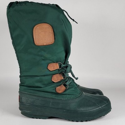 Sorel Snowlion Tall Green Women s Size 9 Winter Snow Boots Canada Felt Liners