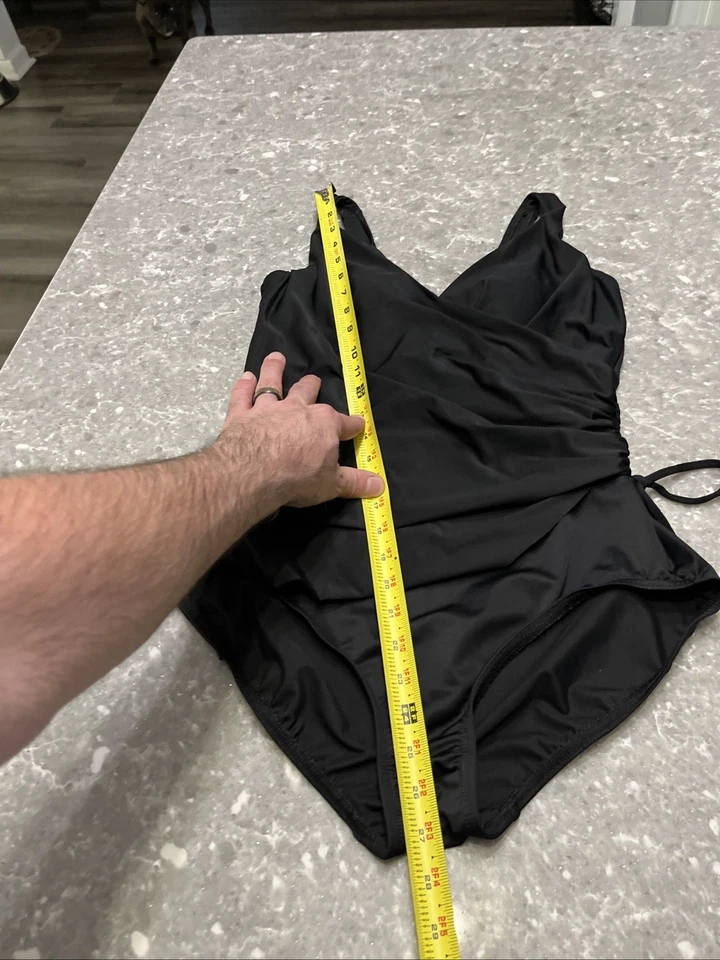 Traje de baño Miraclesuit para mujer Razzle Dazzle Eclat de una pieza negro elástico 12 Foto 3 de 4