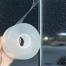 Clear Weather Sealing Tape 2" x 66' for Windows and Doors, Residue-Free