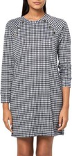 Tommy Hilfiger Long Sleeve Woolworth Knit Houndstooth Dress Navy Size 2X