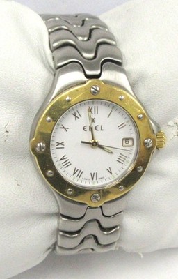 EBEL Ladies Sport Wave 28mm Steel & 18K Gold Quartz Watch - E6087621 - Fits 6''