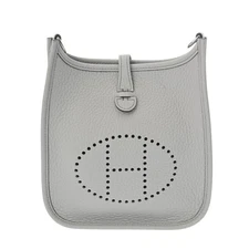 HERMES Evelyn TPM Amazon Taurillon Clemence Blue Pale Women Shoulder Bag