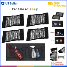 Mesh Cargo Net Storage Organizer Pouch for Car Truck Trunk 15x9.5 Black 4 Pack
