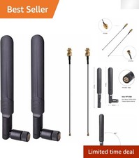 Dual Band Omni-directional WiFi Antenna Set: 2 x 8dBi  Cables for Stability