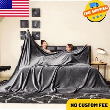 Oversized King Fleece Blanket 120x120 inches, Soft Cozy Warm Giant Extra Large