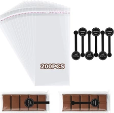 Chocolate Bar Wrappers with Stickers, 200 Pcs Chocolate Candy Bar Packaging Wrap