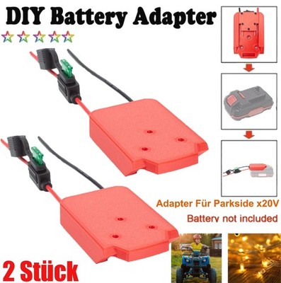 2 Stk. DIY Adapter Für Parkside X20V Team Akku RC Spielzeug W/Sicherung&Schalter