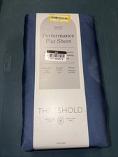 Full 400 Thread Count Performance Flat Sheet Metallic Blue - Threshold: Cotton