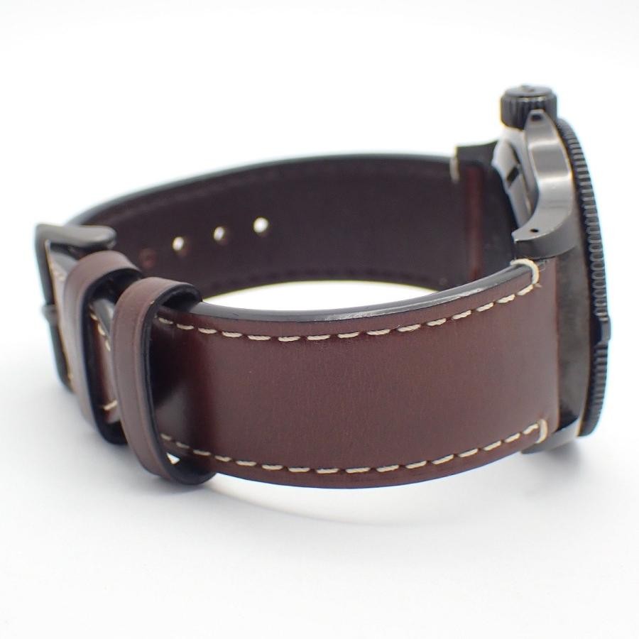 GLYCINE Combat Sub 42 3863.3 Automatic Black Dial Leather Men's Watch image 4