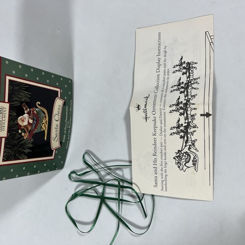 Vintage 1992 Hallmark Santa & His Reindeer 5-Piece Ornament Set with Boxes - Picture 3 of 16