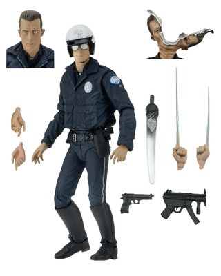 NECA Terminator 2 51914 Ultimate T-1000 Motorrad Cop Figur, 17,8 cm, 18 cm