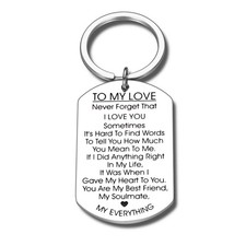 Valentines Keychain Gifts for Boyfriend Girlfriend Mens Day Silver