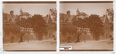 Musée de Cluny, Paris, Glasplatte, altes Stereo Foto, N&B 6x13 cm