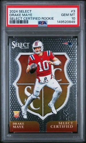 2024 Panini Select - Select Certified Rookies Drake Maye #3 (RC) PSA 10!