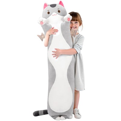 Long Cat Plush 5 Sizes, 120% Extra Filling Giant Plushness Kids Body Pillow, ...