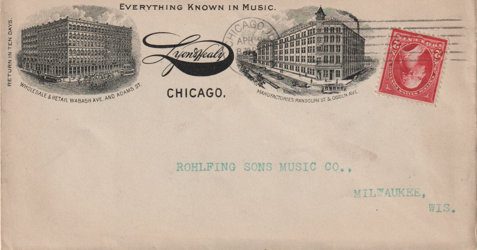 Musi Instruments's Advertising Cover Music Instruments Factory Buildings Chicago IL 1905 ...