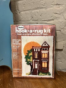 Vintage Halloween Haunted House Hook-a-rug Rug Kit READ DESCRIPTION 