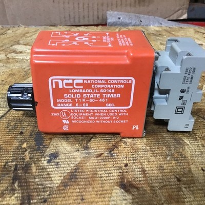 Used NCC Solid State Time Delay Relay 0.6-60SEC  120 Volt AC T1K-00060-461