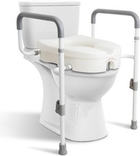 Raised Toilet Seat with Handles for Elderly - Toilet Seat Risers for Seniors