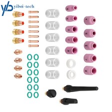 For WP-17/18/26 49Pcs TIG Welding Torch Stubby Gas Lens Pyrex Glass Cup Kit