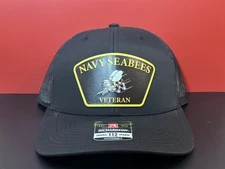 U.S. NAVY SEABEES - VETERAN- Richardson 112- Snapback Cap- Black/Black