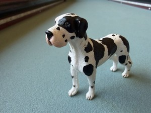 Schleich Harlequin GREAT DANE Figure Adult Female Pet Dog 2009 Retired Toy 16384