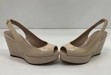Stuart Weitzman Patent Leather Slingback Platform Peep-Toe Heels No Box