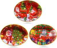 3 StüCk Set Weihnachtsteller, GebäCkteller Weihnachten, Dekoteller, Wiederverwen