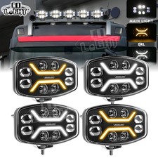 For Scania Volvo DAF MAN Truck 24v 10'' Jumbo Oval Led Neon Spot Lights Lamp X4