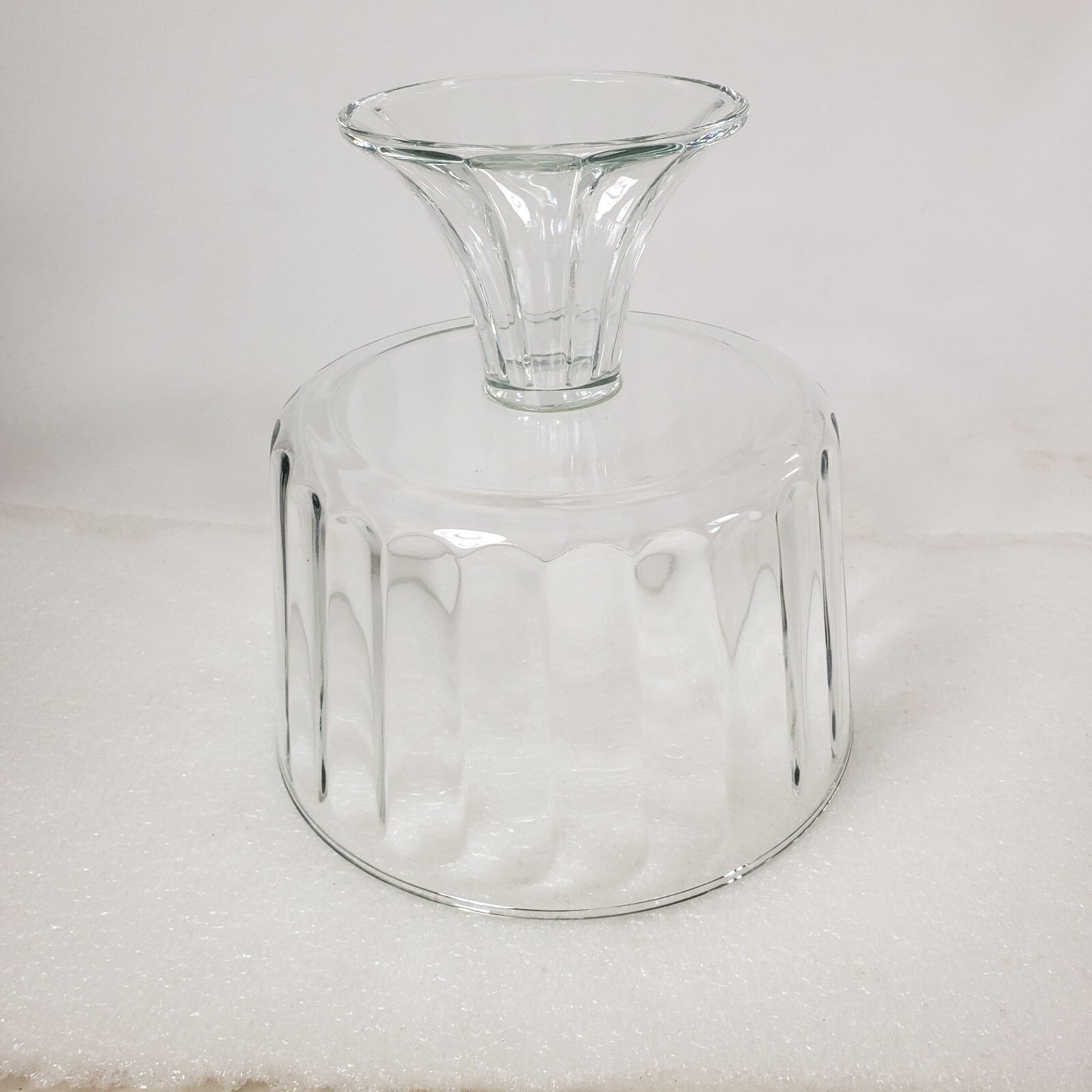 Paneled Compote Dish Footed Clear Glass Centerpiece Lounge Table Decor Fruit 