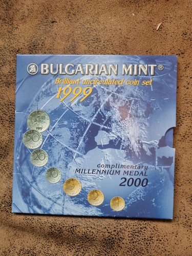 BULGARIEN KURSMÜNZENSATZ 1999 MILLENNIUM 2000 STEMPELGLANZ BU